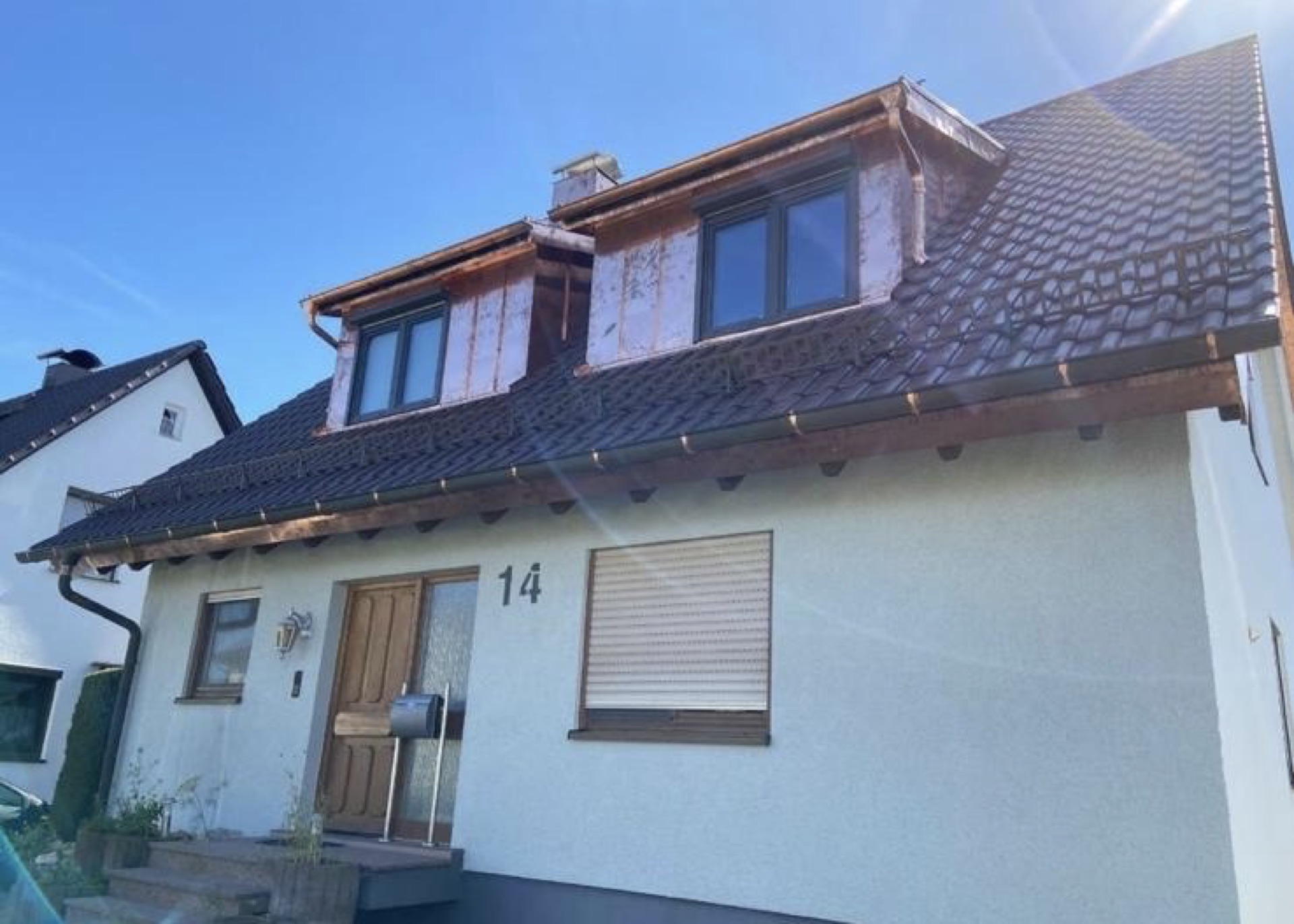 Neue Gaube im Rohbau mit Klempnerarbeiten